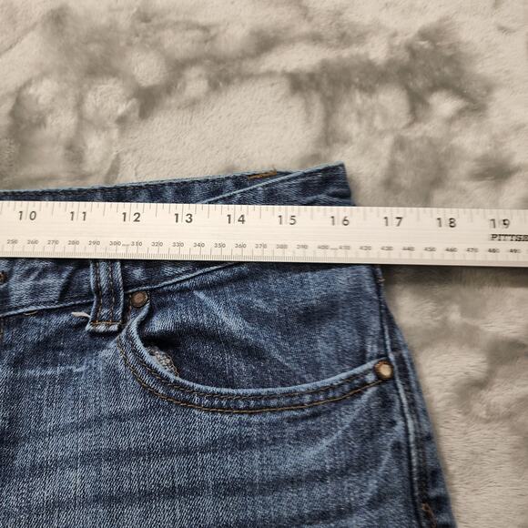 Vintage Maurices Jeans Womens 7/8 SHORT Blue Taylor Boot Cut Mid Rise Stretch - Picture 9 of 13
